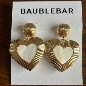 Baublebar Haley Gold Ribbed Heart Earrings (NEW)